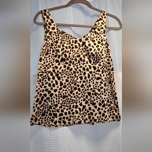 Talbots Black and Cream Animal Print Camisole